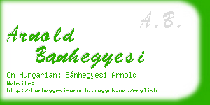 arnold banhegyesi business card