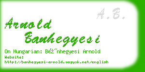 arnold banhegyesi business card